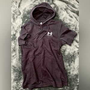 Under Armour Short Sleeve Terry Hoodie - Black, Small